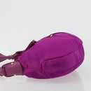Salvatore Ferragamo Vala Shoulder Bag Nylon Purple Gold Auth 182996A-4