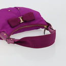 Salvatore Ferragamo Vala Shoulder Bag Nylon Purple Gold Auth 182996A-7