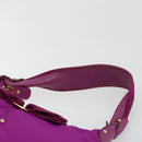 Salvatore Ferragamo Vala Shoulder Bag Nylon Purple Gold Auth 182996A-8