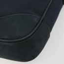 Salvatore Ferragamo Gancini Shoulder Bag Suede Navy Gold Auth 182997-10