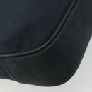 Salvatore Ferragamo Gancini Shoulder Bag Suede Navy Gold Auth 182997-13