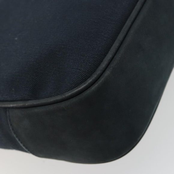Salvatore Ferragamo Gancini Shoulder Bag Suede Navy Gold Auth 182997