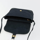 Salvatore Ferragamo Gancini Shoulder Bag Suede Navy Gold Auth 182997-15