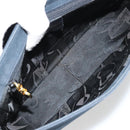 Salvatore Ferragamo Gancini Shoulder Bag Suede Navy Gold Auth 182997-17