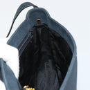 Salvatore Ferragamo Gancini Shoulder Bag Suede Navy Gold Auth 182997-18