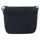 Salvatore Ferragamo Gancini Shoulder Bag Suede Navy Gold Auth 182997-3