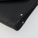 Salvatore Ferragamo Gancini Shoulder Bag Leather Black Silver Auth 182998A-9