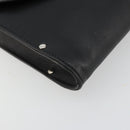 Salvatore Ferragamo Gancini Shoulder Bag Leather Black Silver Auth 182998A-14