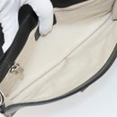 Salvatore Ferragamo Gancini Shoulder Bag Leather Black Silver Auth 182998A-11