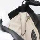 Salvatore Ferragamo Gancini Shoulder Bag Leather Black Silver Auth 182998A-19