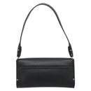 Salvatore Ferragamo Gancini Shoulder Bag Leather Black Silver Auth 182998A-2
