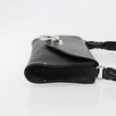 Salvatore Ferragamo Gancini Shoulder Bag Leather Black Silver Auth 182998A-3