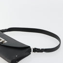 Salvatore Ferragamo Gancini Shoulder Bag Leather Black Silver Auth 182998A-8
