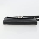 Salvatore Ferragamo Gancini Shoulder Bag Leather Black Silver Auth 182998A-5