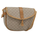 CELINE Macadam Canvas Shoulder Bag PVC Beige Gold Auth 183000A-1