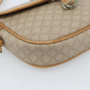 CELINE Macadam Canvas Shoulder Bag PVC Beige Gold Auth 183000A-15