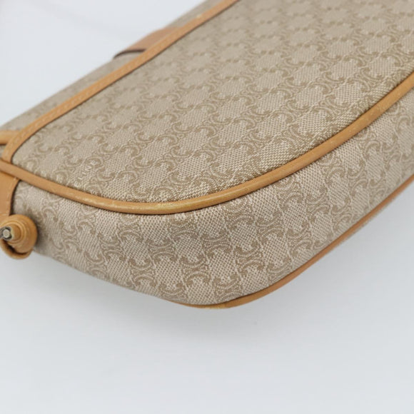 CELINE Macadam Canvas Shoulder Bag PVC Beige Gold Auth 183000A