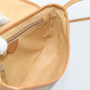 CELINE Macadam Canvas Shoulder Bag PVC Beige Gold Auth 183000A-20