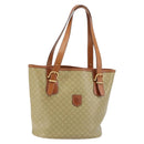 CELINE Macadam Canvas Tote Bag PVC Beige Gold Auth 183002-1