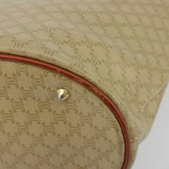 CELINE Macadam Canvas Tote Bag PVC Beige Gold Auth 183002