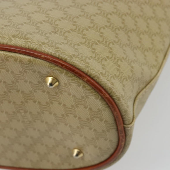 CELINE Macadam Canvas Tote Bag PVC Beige Gold Auth 183002