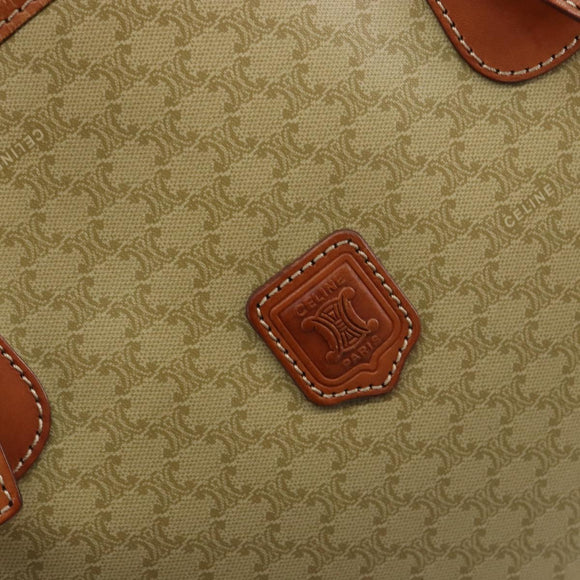 CELINE Macadam Canvas Tote Bag PVC Beige Gold Auth 183002
