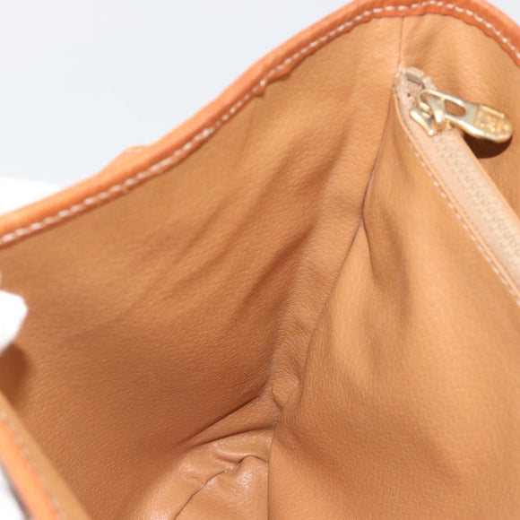 CELINE Macadam Canvas Tote Bag PVC Beige Gold Auth 183002