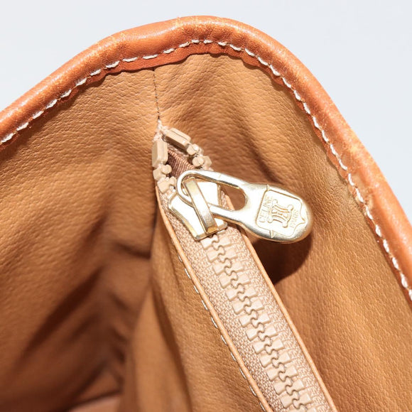 CELINE Macadam Canvas Tote Bag PVC Beige Gold Auth 183002