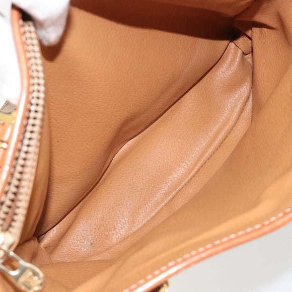 CELINE Macadam Canvas Tote Bag PVC Beige Gold Auth 183002