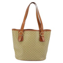 CELINE Macadam Canvas Tote Bag PVC Beige Gold Auth 183002-2