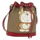 GUCCI Micro GG Supreme Doraemon x Fujiko-Pro Bag PVC Beige 655597 Auth 183006M-1