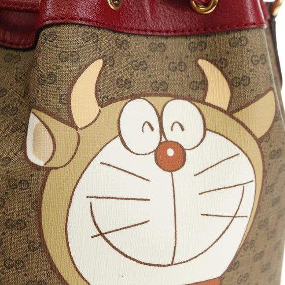 GUCCI Micro GG Supreme Doraemon x Fujiko-Pro Bag PVC Beige 655597 Auth 183006M