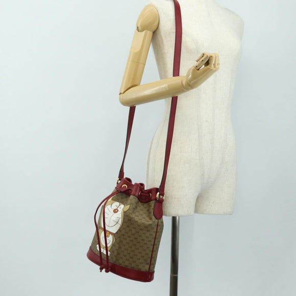 GUCCI Micro GG Supreme Doraemon x Fujiko-Pro Bag PVC Beige 655597 Auth 183006M