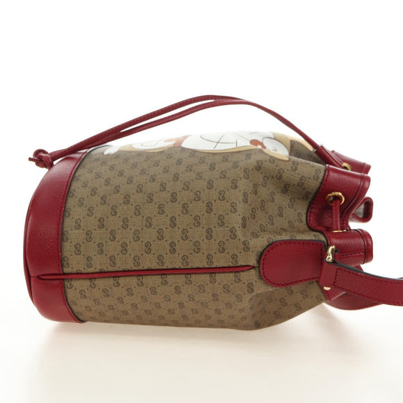 GUCCI Micro GG Supreme Doraemon x Fujiko-Pro Bag PVC Beige 655597 Auth 183006M