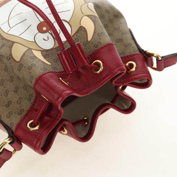 GUCCI Micro GG Supreme Doraemon x Fujiko-Pro Bag PVC Beige 655597 Auth 183006M