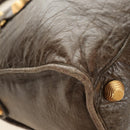 BALENCIAGA The Giant Part Time Bag Leather 2way Brown Gold 173082 Auth 183007M-15