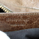 BALENCIAGA The Giant Part Time Bag Leather 2way Brown Gold 173082 Auth 183007M-26