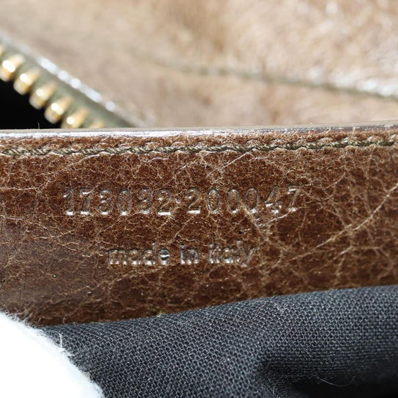 BALENCIAGA The Giant Part Time Bag Leather 2way Brown Gold 173082 Auth 183007M