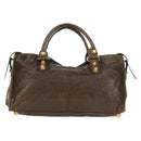 BALENCIAGA The Giant Part Time Bag Leather 2way Brown Gold 173082 Auth 183007M-3