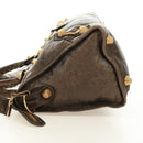 BALENCIAGA The Giant Part Time Bag Leather 2way Brown Gold 173082 Auth 183007M-4
