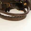 BALENCIAGA The Giant Part Time Bag Leather 2way Brown Gold 173082 Auth 183007M-7
