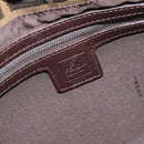 FENDI Zucca Canvas Mamma Baguette Shoulder Bag Black Brown Auth 183009M-19