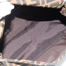 FENDI Zucca Canvas Mamma Baguette Shoulder Bag Black Brown Auth 183009M-10