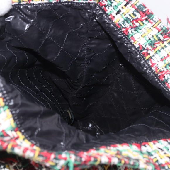 CHANEL Tote Bag Tweed Multicolor CC Auth 183010SM