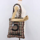 CHANEL Tote Bag Tweed Multicolor CC Auth 183010SM-21