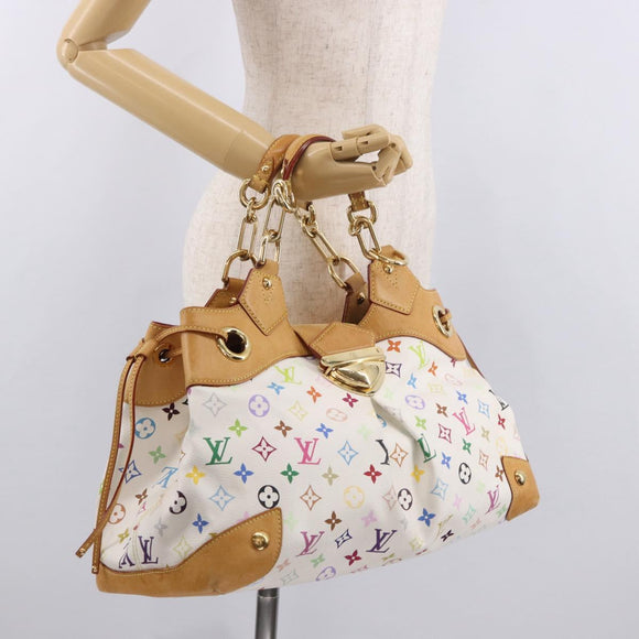 LOUIS VUITTON Monogram Multicolore Ursula Henkeltasche Weiß M40123 LV Auth 183012V