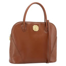 SAINT LAURENT Hand Bag Leather 2way Brown Gold Auth 183013-1