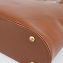 SAINT LAURENT Hand Bag Leather 2way Brown Gold Auth 183013-15