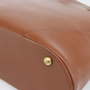 SAINT LAURENT Hand Bag Leather 2way Brown Gold Auth 183013-17