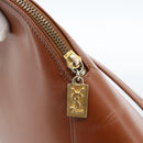 SAINT LAURENT Hand Bag Leather 2way Brown Gold Auth 183013-10